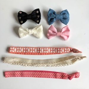 4 Pack of Small Bows & 3 headbands